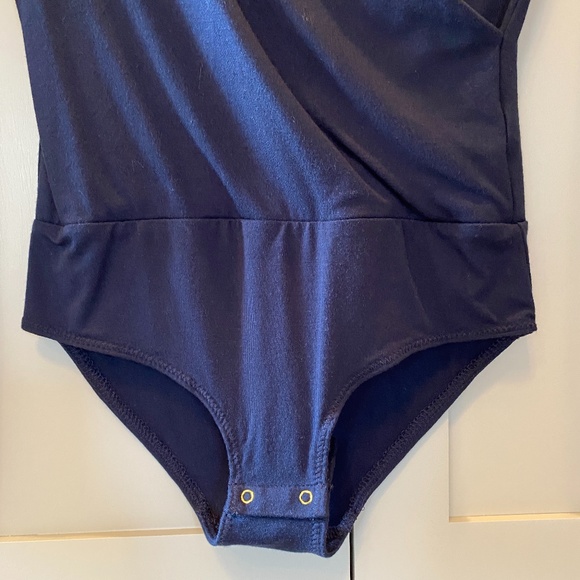 J. Crew Navy Faux Wrap Bodysuit | XXS - Picture 3 of 6